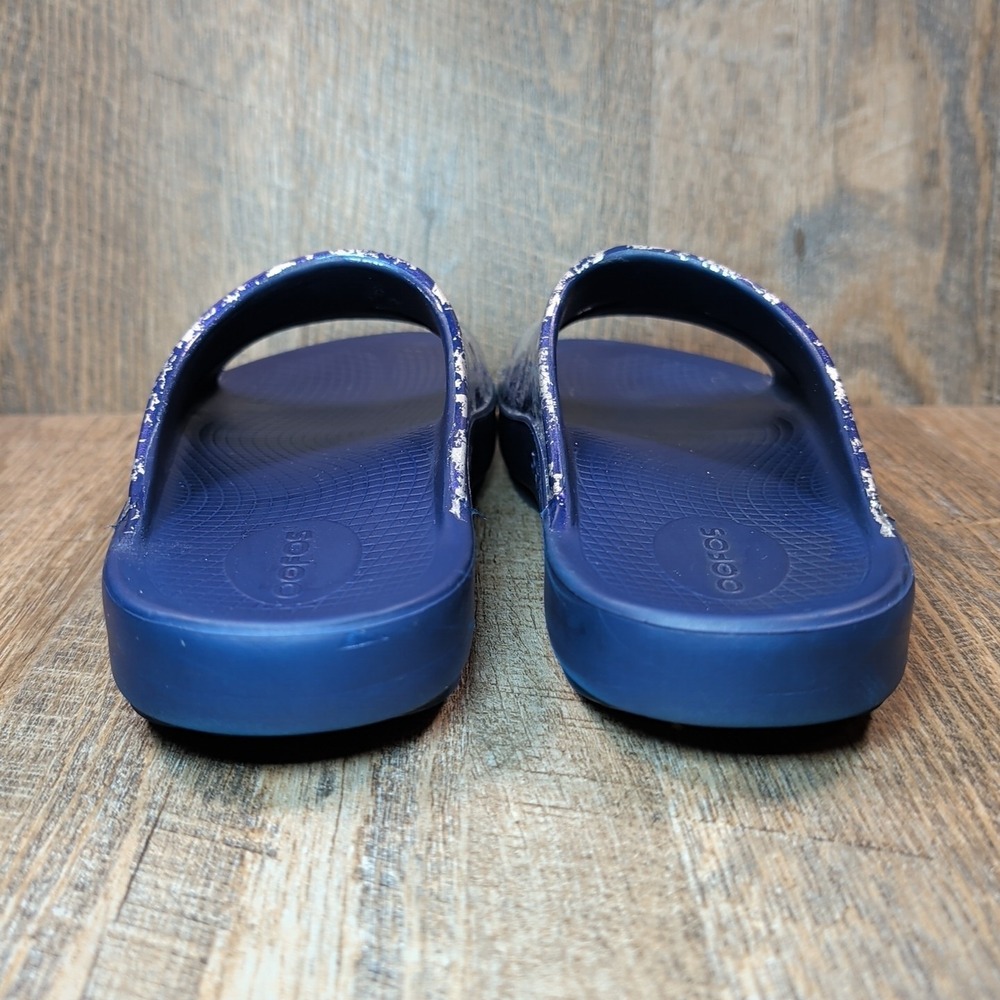 OOFOS OOAHH BLUE METALLIC SNAKESKIN LUXE SLIDES SANDALS WOMEN'S SIZE 8 MENS 6 - Picture 7 of 13